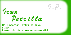 irma petrilla business card